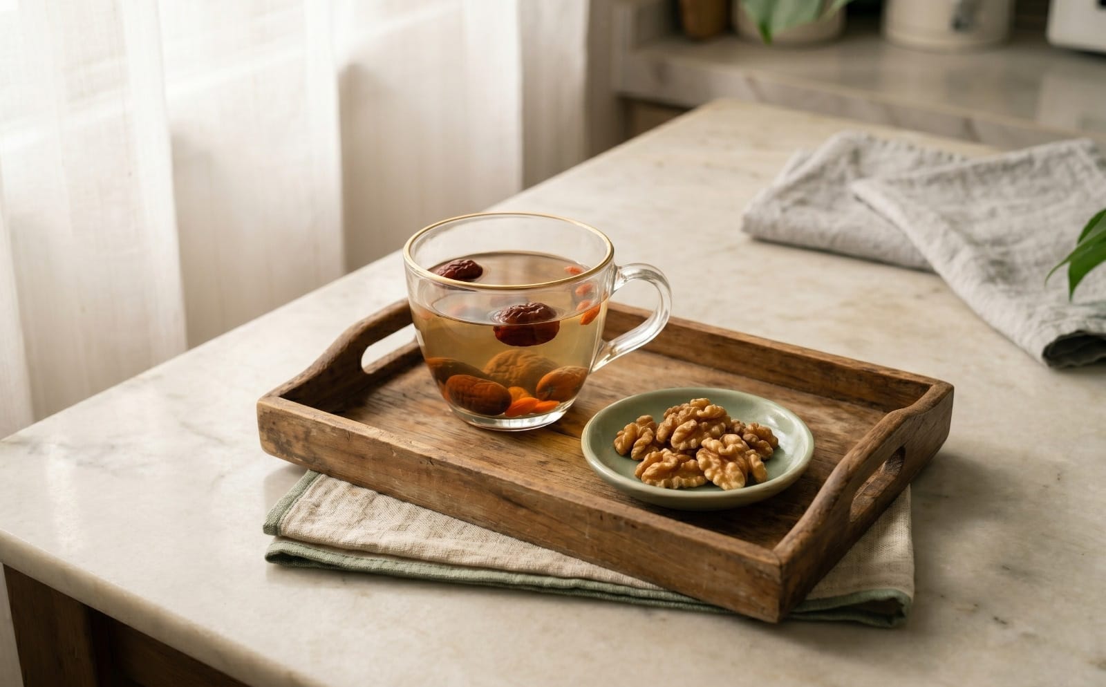 Afternoon tea with walnuts